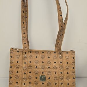 MCM Tan Monogram Tote Bag